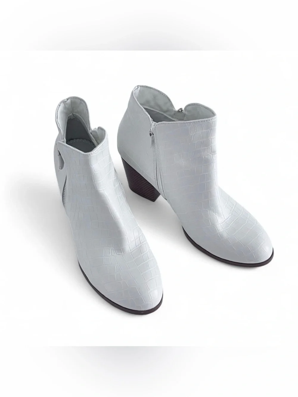 Style & Co. Womens Masrinaa Faux Leather Almond Toe Ankle Boots 10